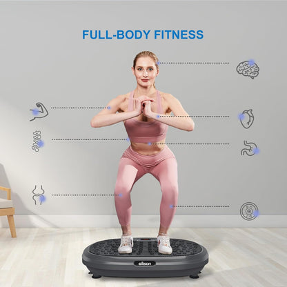 EILISON FitMax 3D XL Vibration Plate, Ganzkörper-Workout, Lymphdrainage, Gewichtsverlust, Shaping, Wellness, Recovery