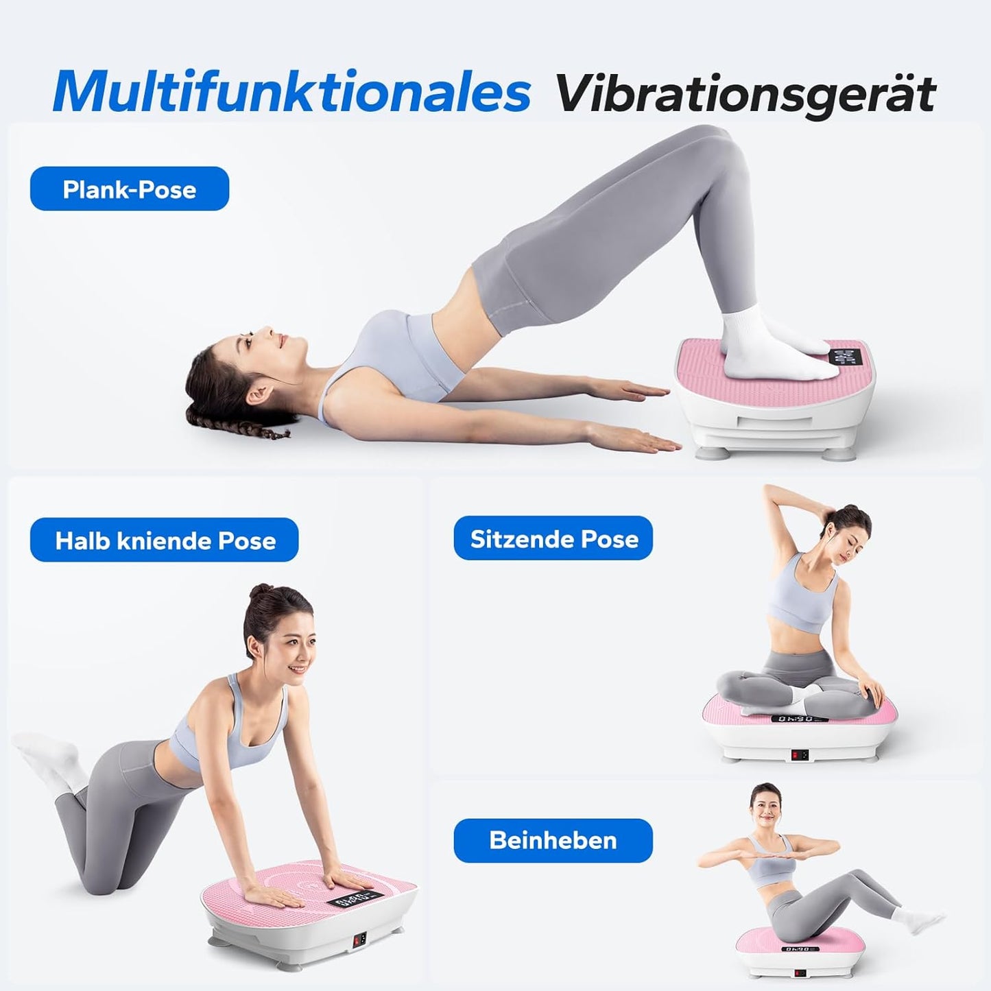 MERACH Vibrationsplatte, Ganzkörpertraining, Muskelaufbau, automatische Geschwindigkeitsregelung, Bluetooth-Lautsprecher