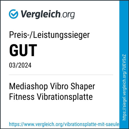 Mediashop Vibro Shaper, Fitness Vibrationsplatte, Muskelaufbau, Oszillationstechnologie, inkl. Fitnessbänder, orange