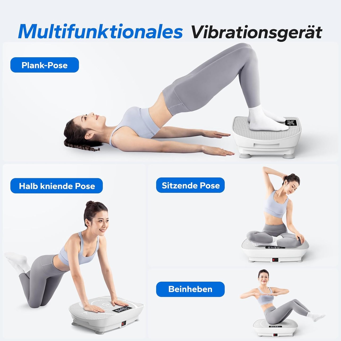 MERACH Vibrationsplatte, Ganzkörpertraining, Muskelaufbau, automatische Geschwindigkeitsregelung, Bluetooth-Lautsprecher