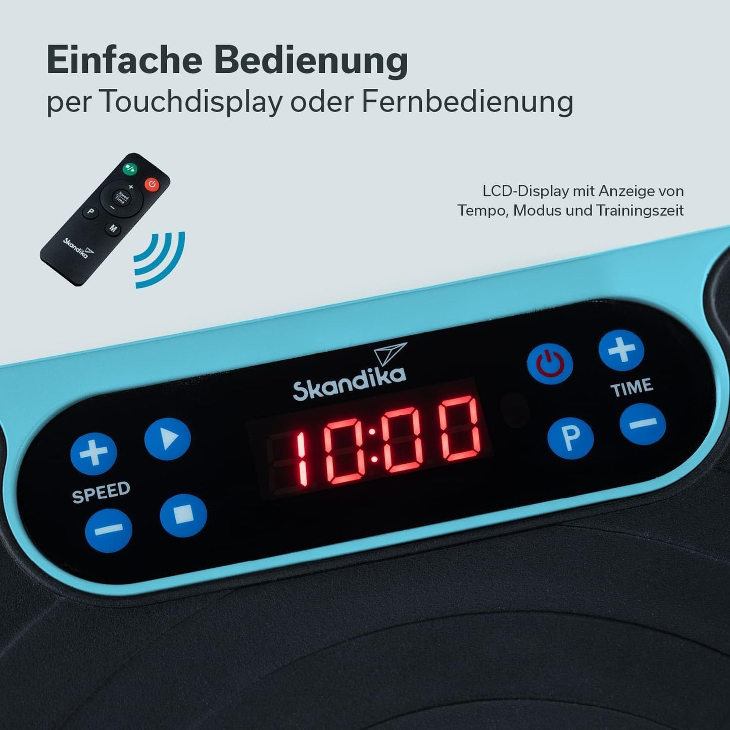 Skandika Vibrationsplatte V2, 99 Stufen, Oszillierende Vibration, Trainingsbänder, LCD-Bildschirm, Curved Design, Leiser Motor