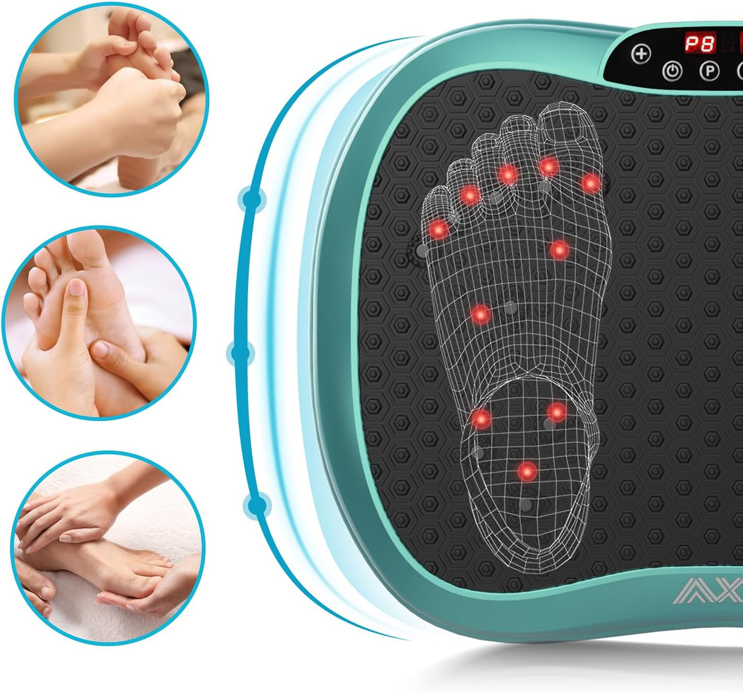 AXV Vibrationsplatte, Mini-Fitness-Plattform, Ganzkörpertraining, Lymphdrainage, Gewichtsverlust, Wellness, Heim-Fitness