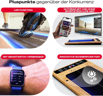 Sportstech Laufband für Zuhause, Walking Pad, 1-6km/h, geräuscharm, 120 kg, kompakt, LCD Display, App-kompatibel