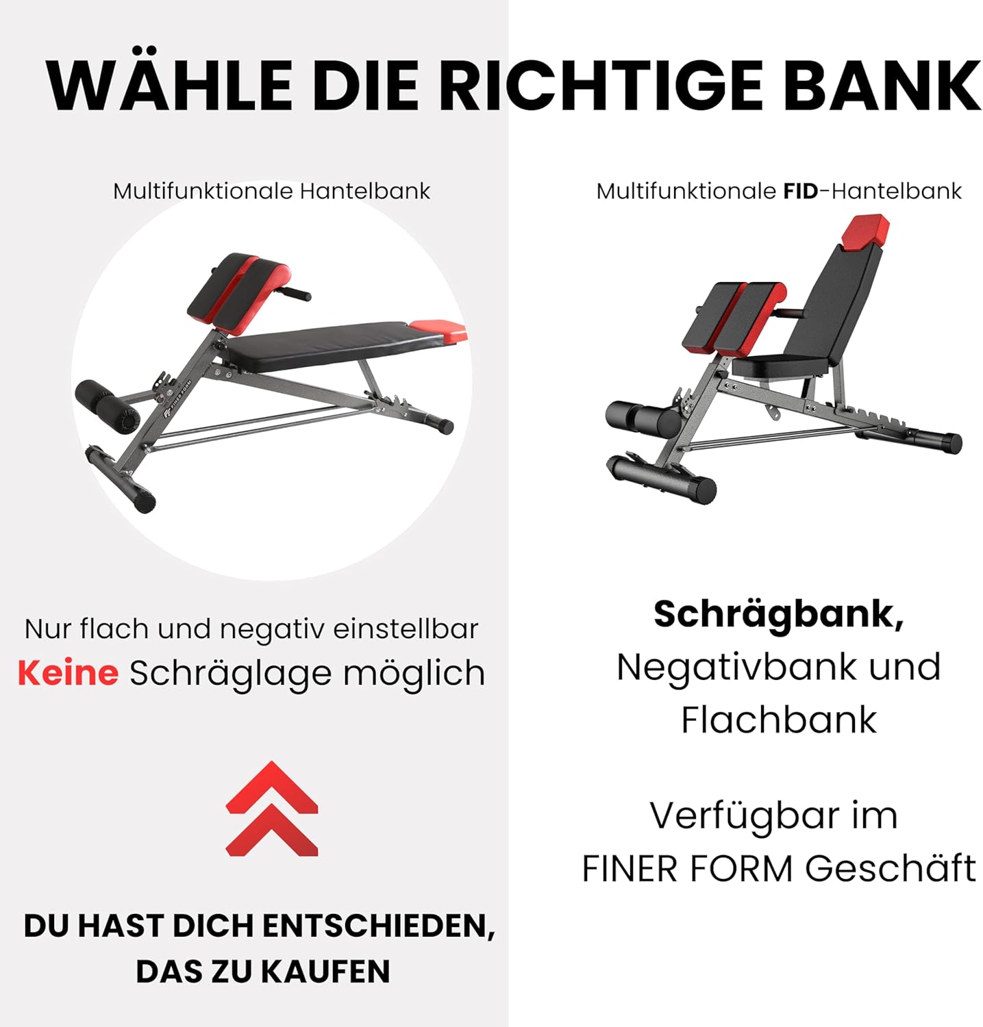 FF Finer Form Multifunktionale Hantelbank, Rückenverlängerung, Schrägbank, Flachbank, verstellbar für Ganzkörpertraining