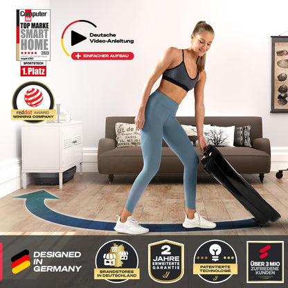 Sportstech Vibrationsplatte VP250, Curved Slim Design, 180 Stufen, 7+1 Programme inkl. Yoga, Bluetooth, Fettverbrennung & Muskelaufbau