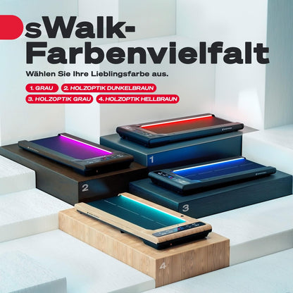 Sportstech Laufband für Zuhause, Walking Pad, 1-6km/h, geräuscharm, 120 kg, kompakt, LCD Display, App-kompatibel