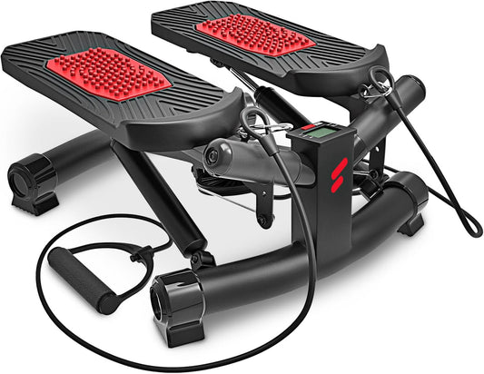 Sportstech 2in1 Twister Stepper mit Power Ropes, STX300, Dreh- & Sidestepper, Display, Widerstand, für Anfänger & Fortgeschrittene