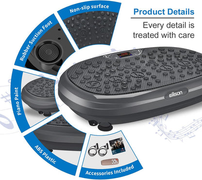 EILISON FitMax 3D XL Vibration Plate, Ganzkörper-Workout, Lymphdrainage, Gewichtsverlust, Shaping, Wellness, Recovery