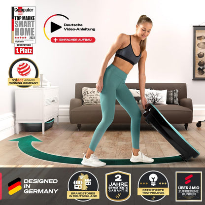 Sportstech Vibrationsplatte VP250, Curved Slim Design, 180 Stufen, 7+1 Programme inkl. Yoga, Bluetooth, Fettverbrennung & Muskelaufbau