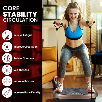 EILISON Vibration Plate Fitpro, Ganzkörper-Workout, Lymphdrainage, Shaping, Toning, Wellness, Recovery, mit Loop Bands