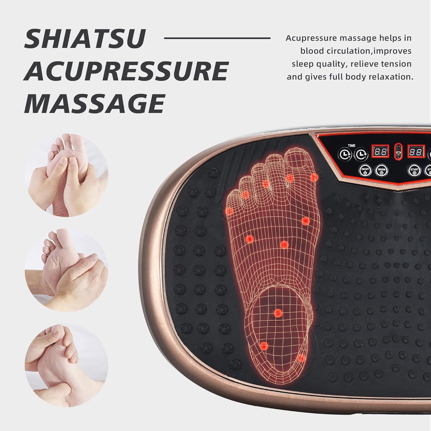 EILISON Vibration Plate Fitpro, Ganzkörper-Workout, Lymphdrainage, Shaping, Toning, Wellness, Recovery, mit Loop Bands